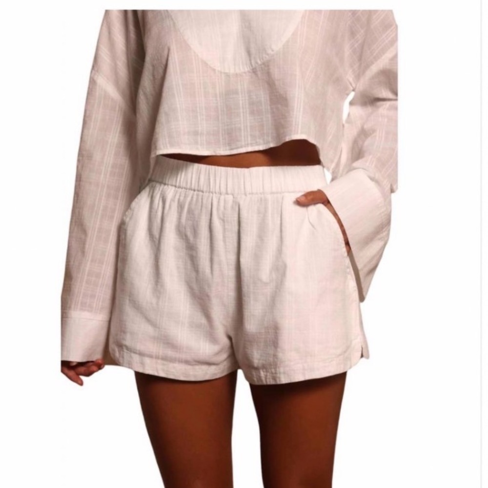 Shore Paula Pull On Short Bright White Cotton Elastic Waist SWI5022SH